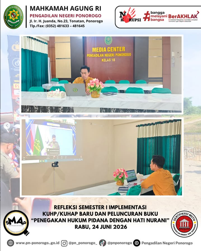 REFLEKSI SEMESTER I IMPLEMENTASI KUHP/KUHAP BARU & PELUNCURAN BUKU