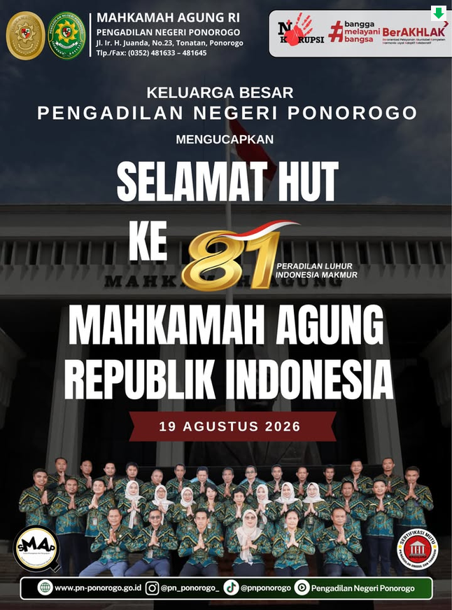 Selamat HUT ke-81 Mahkamah Agung RI